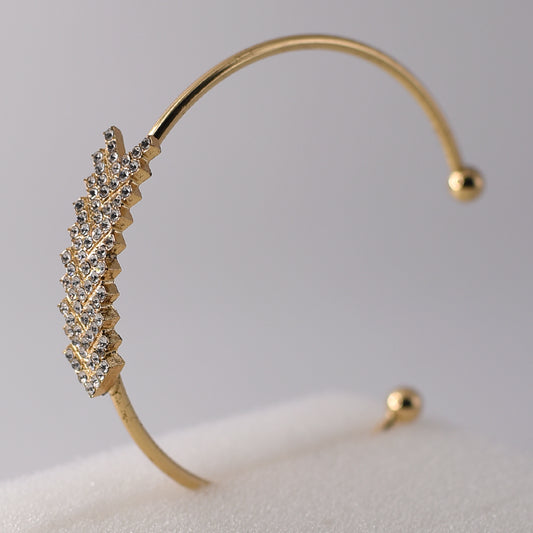 Arrow Diamond Engraved Cuff Bangle