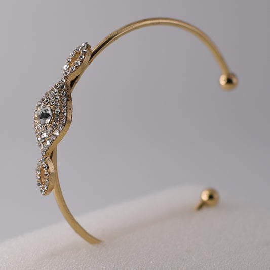 Trio Diamond Engrave Cuff Bangle