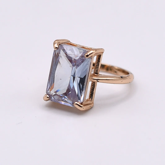 Rectangular Cut Crystal stone Ring