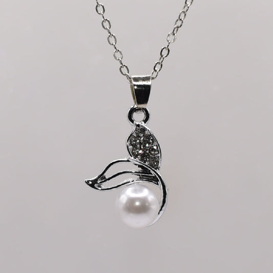 3 in 1 Swan Pearl Necklace Jewelry Set