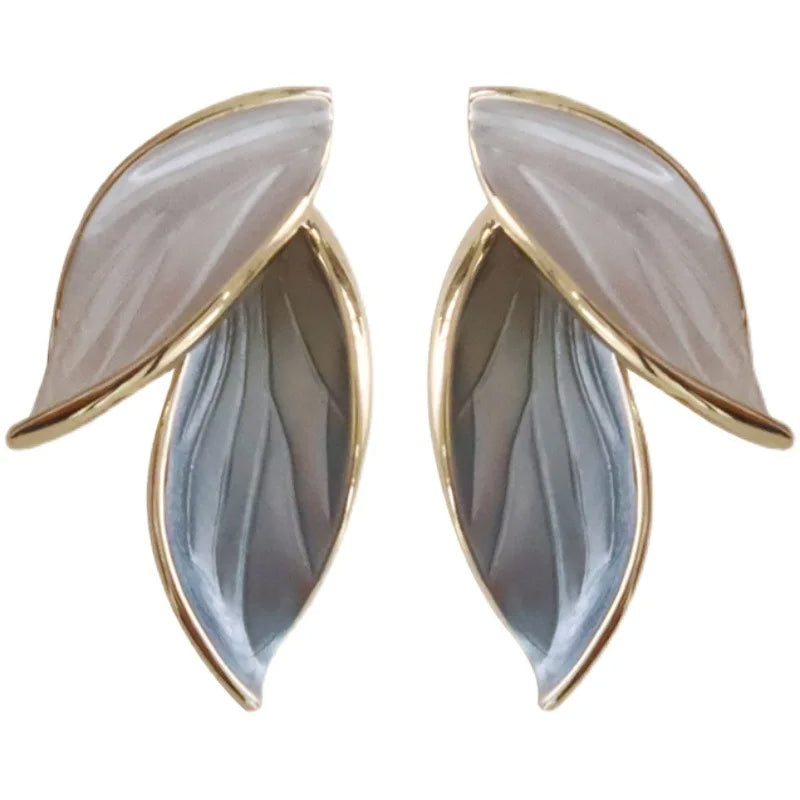 New-Arrival-Silver-Color-Blue-White-Leaf-Stud-Luxury-Jewelry9