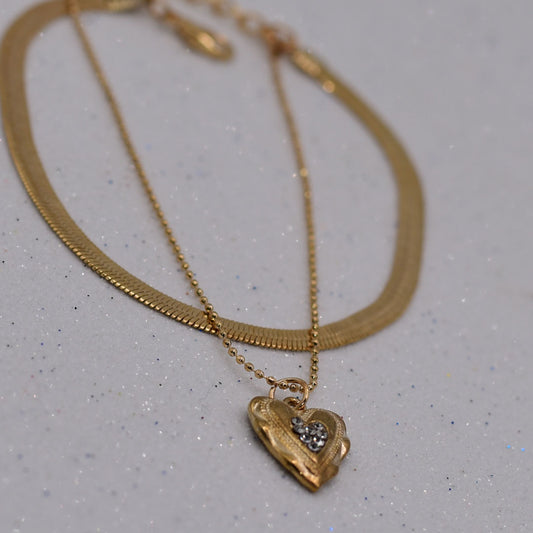 Heart Shape Double Chain Bracelets