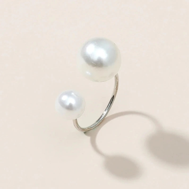 Double-Sides-Silver-Pearl-Ring-Adjustable