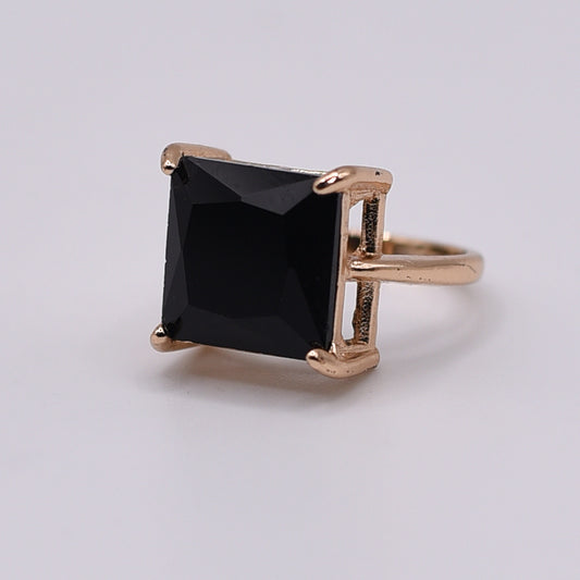 Square Crystal Cut Gemstone Ring