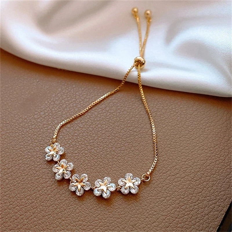 Star Flower Chain Bracelet Adjustable665