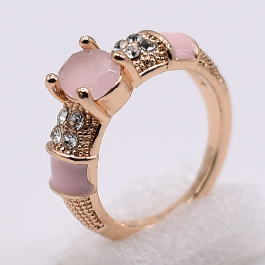 Oval Crystal Gemstone Rings Gold Plated